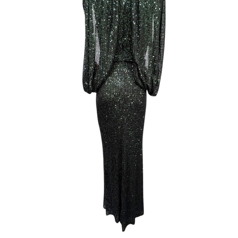 NEW Terani Couture Sequin V neck  Cape Sleeve Long Formal Maxi Gown Size 6 - Picture 10 of 12
